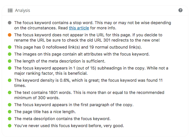Yoast SEO plugin screenshot