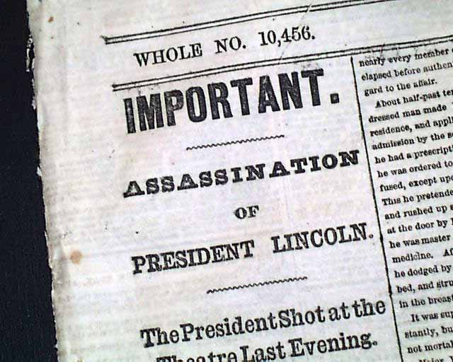 telegraphic writing assassination of Abraham Lincoln