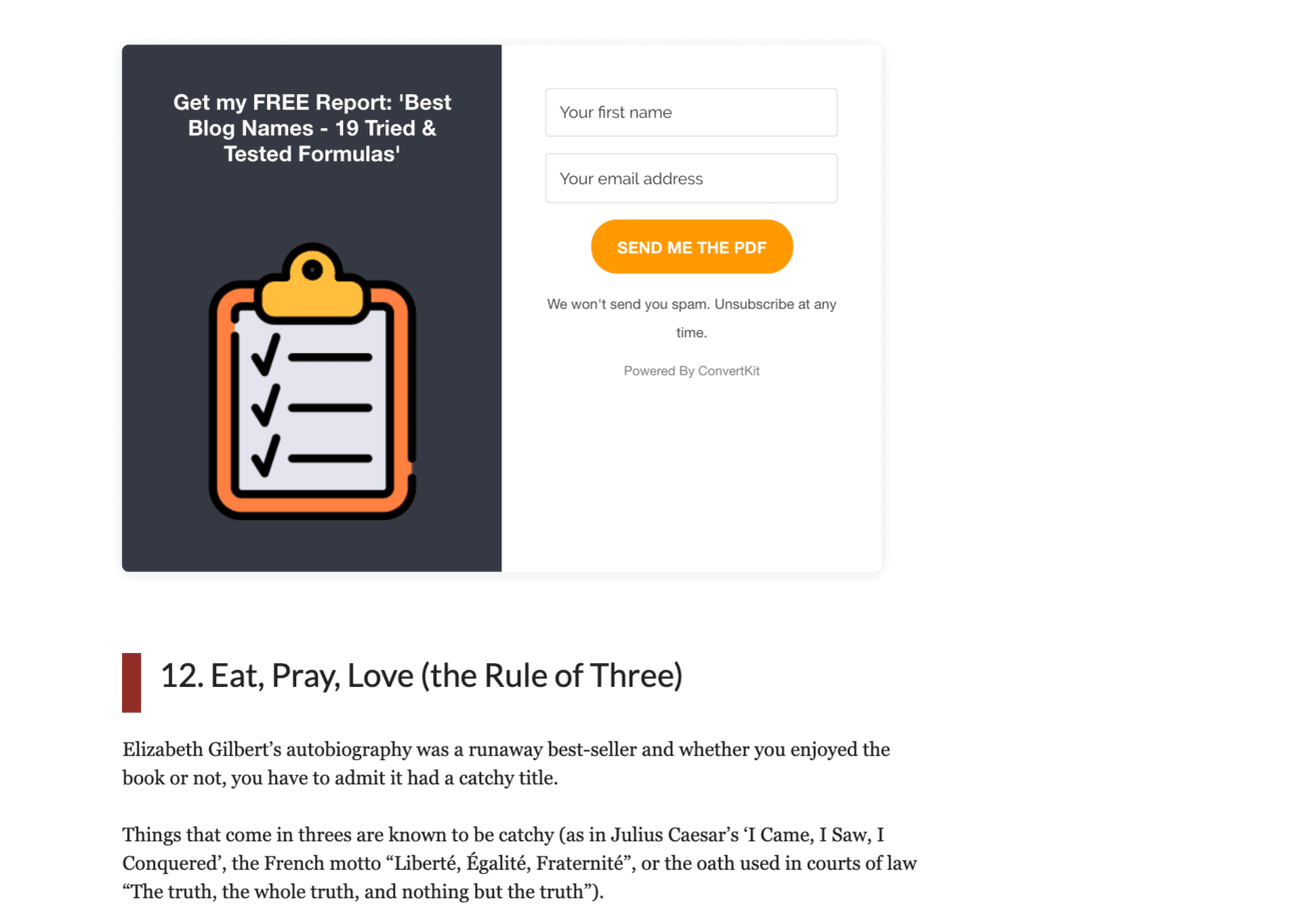 in-line opt-in create an email list