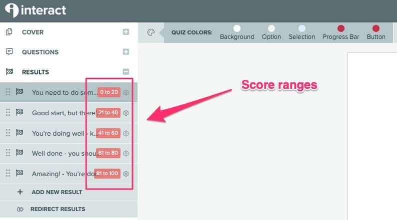 quizzes for lead generation - 13 set yh score ranges for your quiz