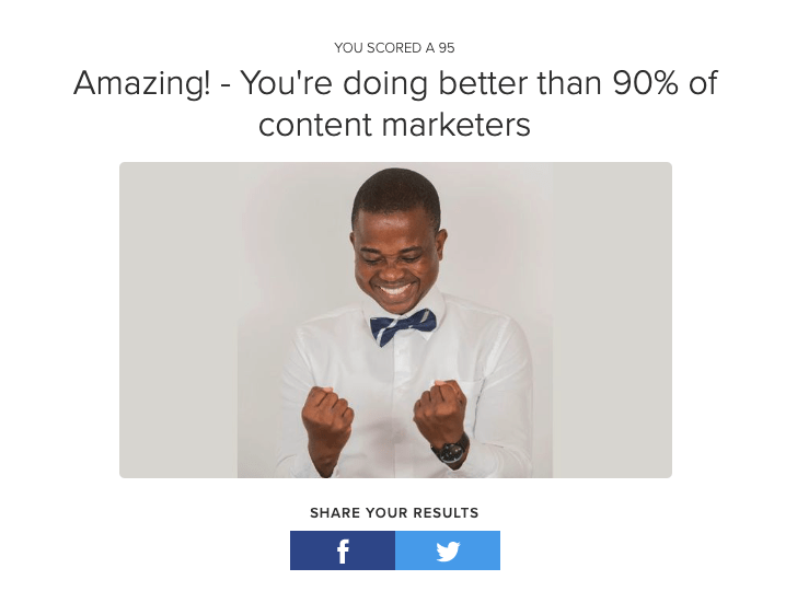 quizzes for lead generation - 16 Interact result for top score range