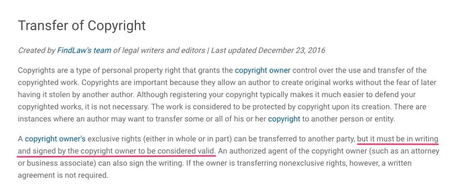 copyright transfer explained