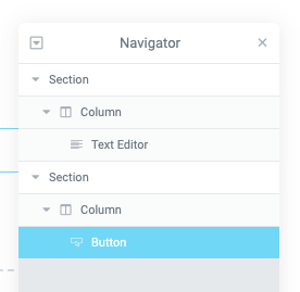 elementor's navigator