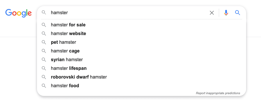 Google autocomplete