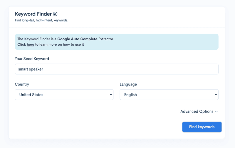 lowfruits topic clustering tool