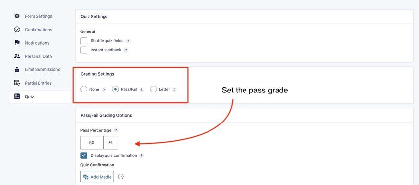 set the type of grading system you want